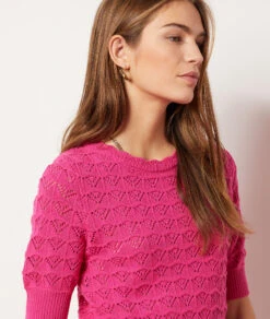 Pull Manches Courtes En Maille Ajourée -Boutique De Mode Luxe 653962609 b