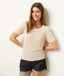 T-shirt Manches Courtes Ajouré 11 T-shirt Manches Courtes Ajouré -Boutique De Mode Luxe 653962880 c