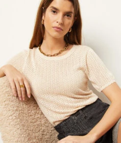 T-shirt Manches Courtes Ajouré