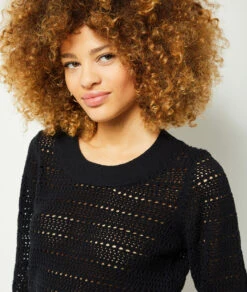Pull Ajouré à Manches Courtes -Boutique De Mode Luxe 653963905 b