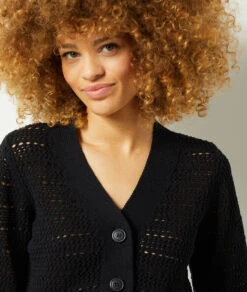 Cardigan En Maille Ajourée -Boutique De Mode Luxe 653964005 b