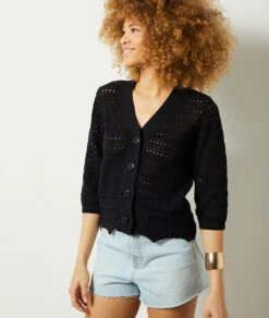 Cardigan En Maille Ajourée
