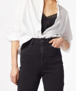 Jean Taille Haute Coupe évasée -Boutique De Mode Luxe 653981005 b