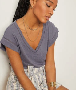 T-shirt En Lin Mélangé