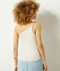 Débardeur Asymétrique En Coton Mélangé -Boutique De Mode Luxe 653987783 a