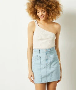 Débardeur Asymétrique En Coton Mélangé -Boutique De Mode Luxe 653987783 c