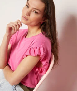 T-shirt Manches Courtes à Volants -Boutique De Mode Luxe 653988371 c