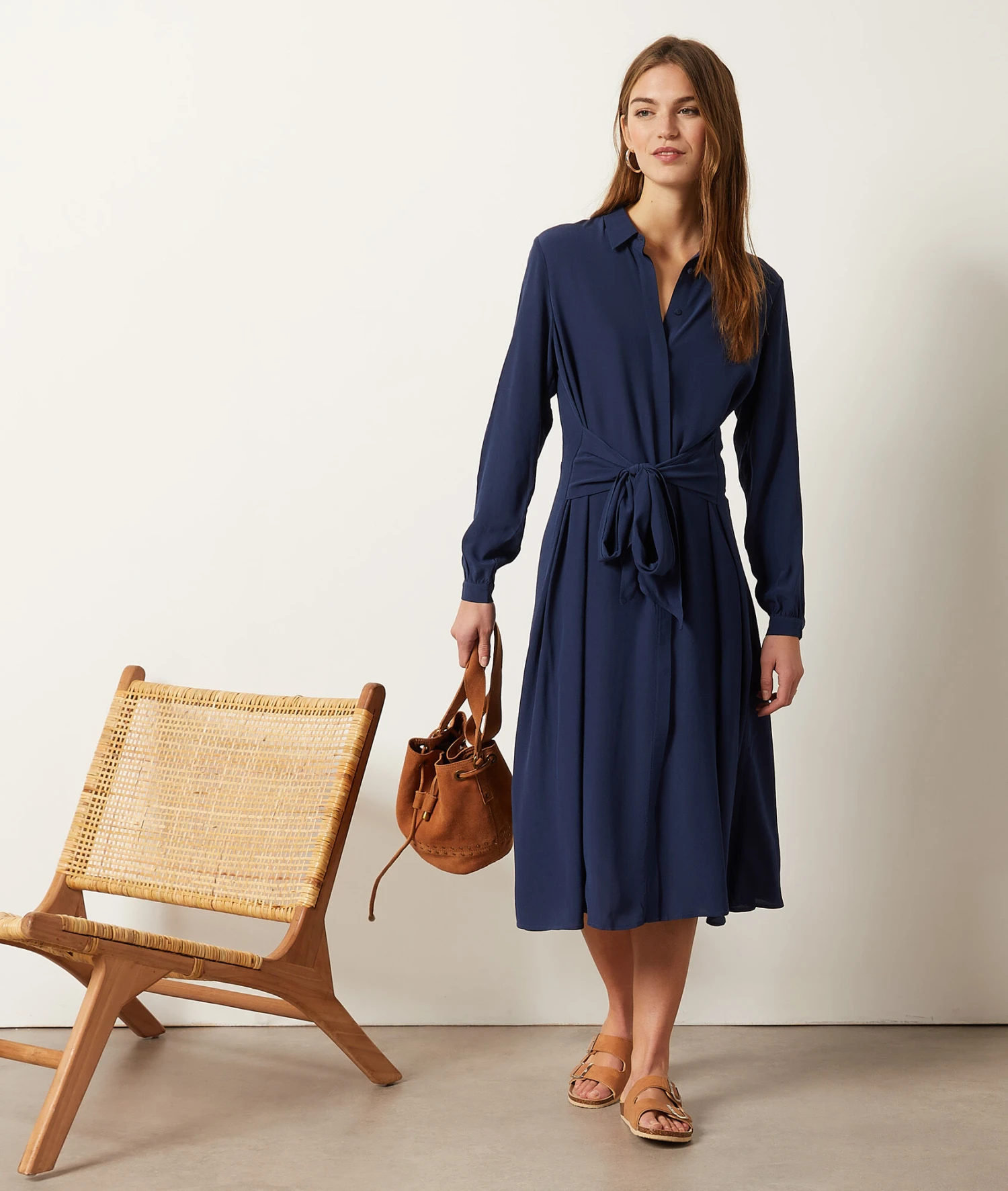 Robe Longue Avec Ceinture à Nouer 5 Robe Longue Avec Ceinture à Nouer – Image 3