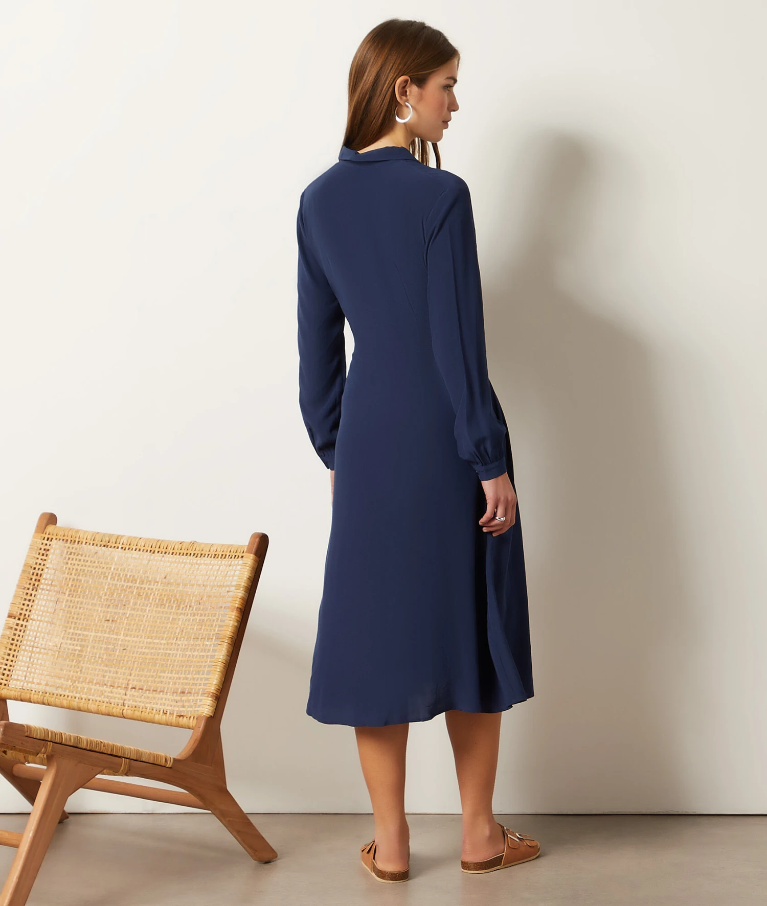 Robe Longue Avec Ceinture à Nouer 4 Robe Longue Avec Ceinture à Nouer – Image 2