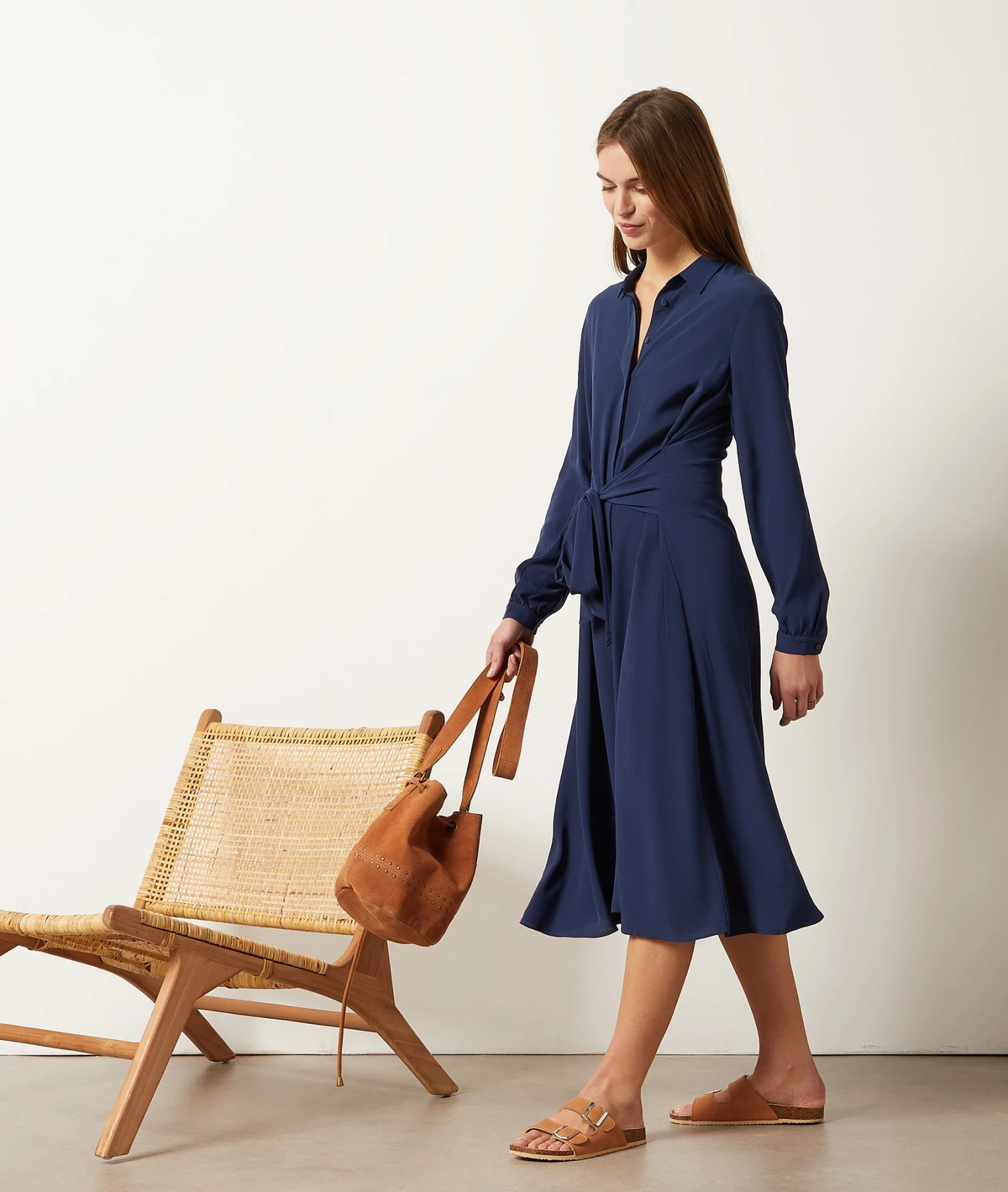 Robe Longue Avec Ceinture à Nouer 7 Robe Longue Avec Ceinture à Nouer – Image 5