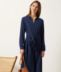 Robe Longue Avec Ceinture à Nouer