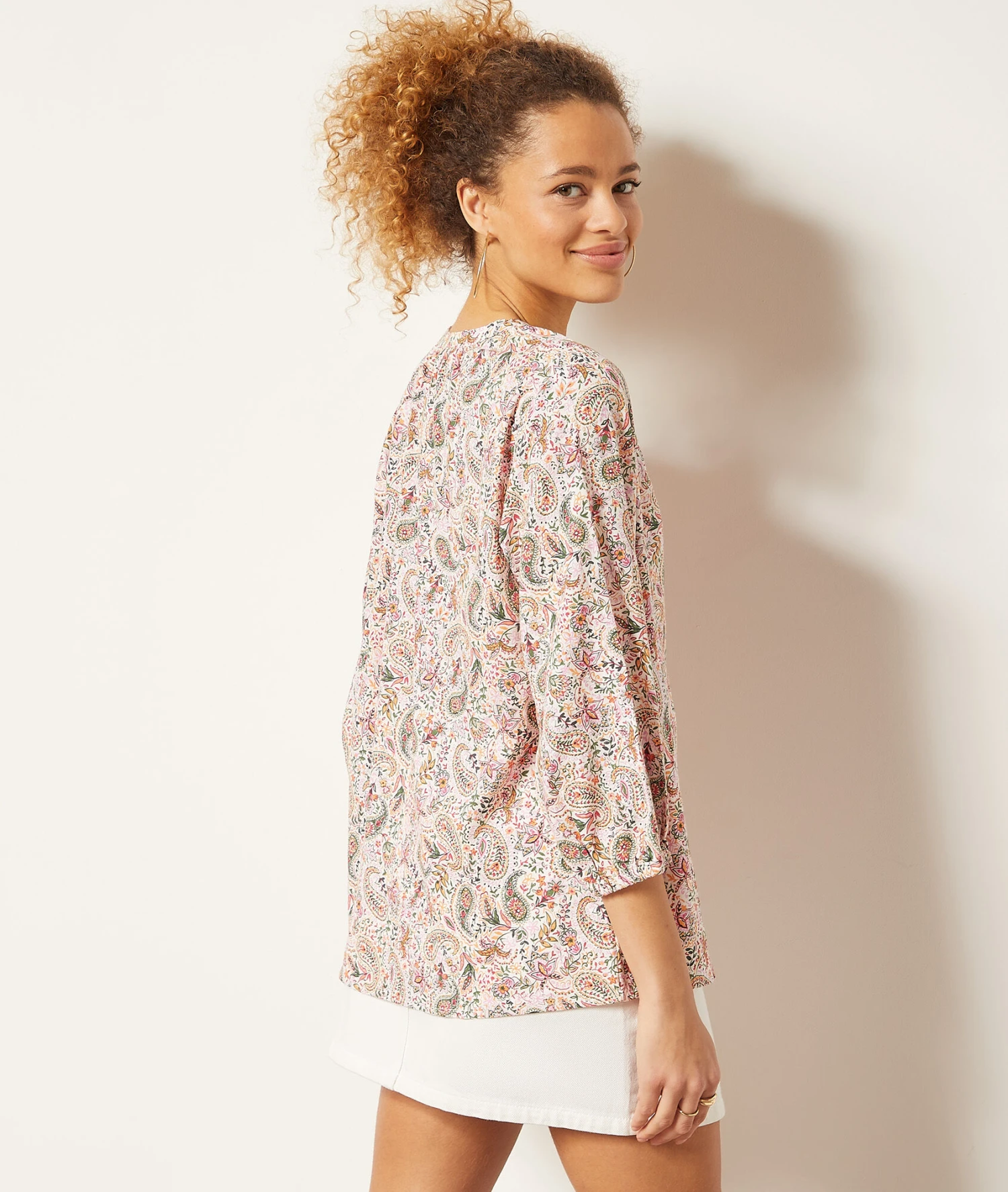 Blouse Imprimée En Lin Mélangé 4 Blouse Imprimée En Lin Mélangé – Image 2