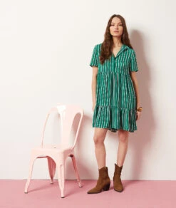 Robe Manches Courtes à Rayures -Boutique De Mode Luxe 653995040 6