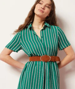 Robe Manches Courtes à Rayures -Boutique De Mode Luxe 653995040 b