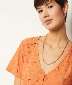 Robe Courte à Broderies 100% Coton -Boutique De Mode Luxe 653996691 b