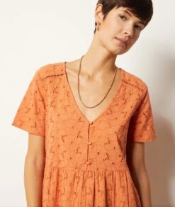 Robe Courte à Broderies 100% Coton -Boutique De Mode Luxe 653996691 c