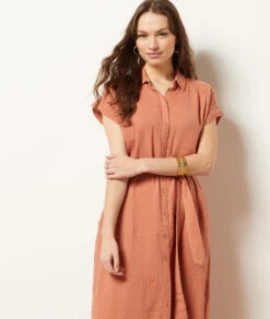 Robe Longue En Coton Mélangé -Boutique De Mode Luxe 653996891 6