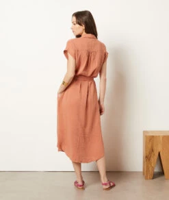 Robe Longue En Coton Mélangé -Boutique De Mode Luxe 653996891 a