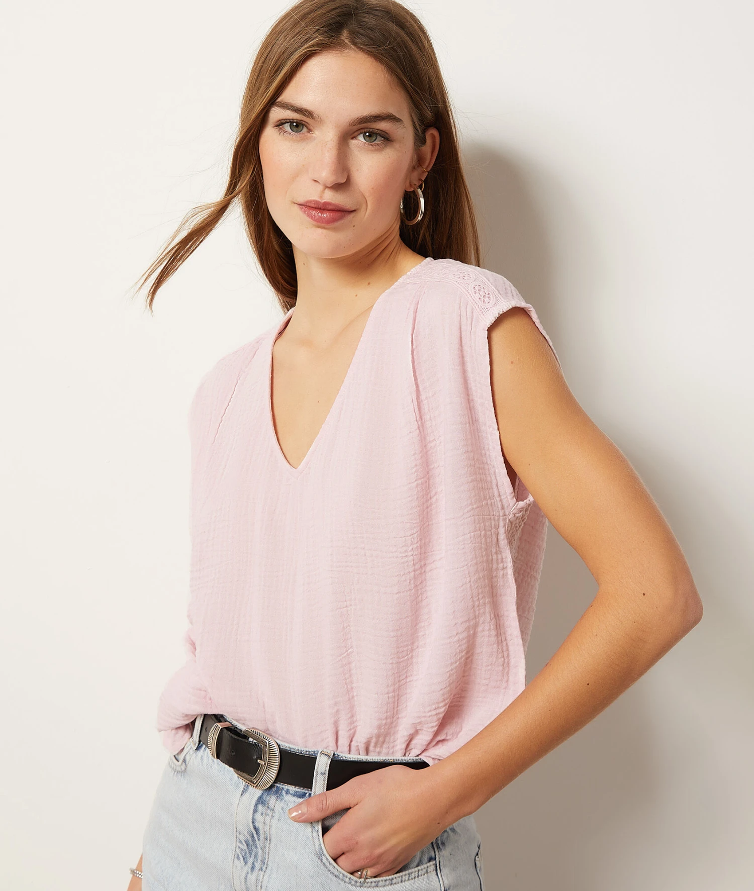 T-shirt Manches Courtes En Coton Mélangé 7 T-shirt Manches Courtes En Coton Mélangé – Image 5