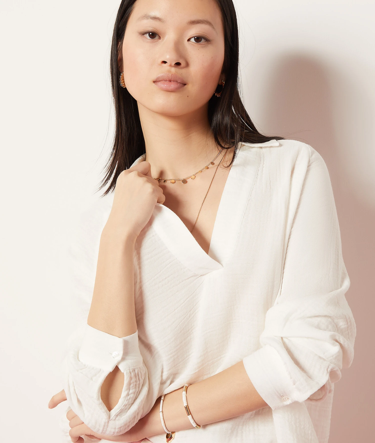 Blouse En Coton Mélangé 6 Blouse En Coton Mélangé – Image 4