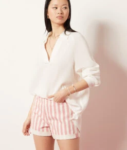 Blouse En Coton Mélangé 11 Blouse En Coton Mélangé -Boutique De Mode Luxe 653997001 c