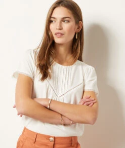 T-shirt Manches Courtes En Coton Mélangé 11 T-shirt Manches Courtes En Coton Mélangé -Boutique De Mode Luxe 653997480 c