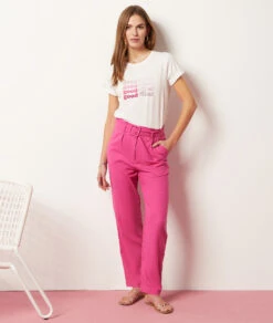 Pantalon Coupe Carotte En Lin Mélangé -Boutique De Mode Luxe 653998872 6