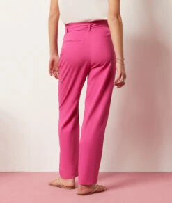 Pantalon Coupe Carotte En Lin Mélangé -Boutique De Mode Luxe 653998872 a