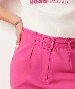 Pantalon Coupe Carotte En Lin Mélangé -Boutique De Mode Luxe 653998872 b