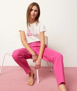 Pantalon Coupe Carotte En Lin Mélangé -Boutique De Mode Luxe 653998872 c