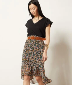 T-shirt Col V 100% Coton Biologique -Boutique De Mode Luxe 654000605 c