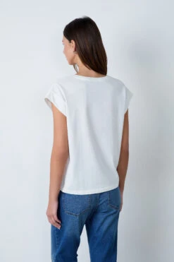 T-shirt Col V 100% Coton Biologique -Boutique De Mode Luxe 654000680 6