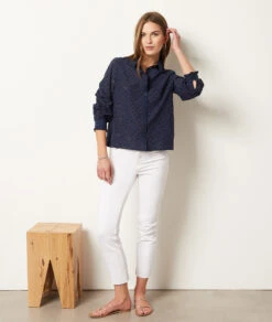 Chemisier En Broderie 100% Coton -Boutique De Mode Luxe 654003925 6