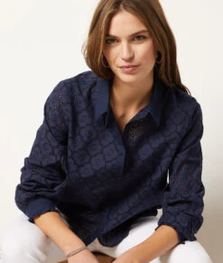 Chemisier En Broderie 100% Coton -Boutique De Mode Luxe 654003925 c