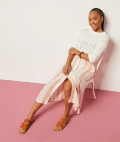 Jupe Longue En Lin Mélangé