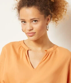 Blouse En Lin Mélangé -Boutique De Mode Luxe 654005658 b