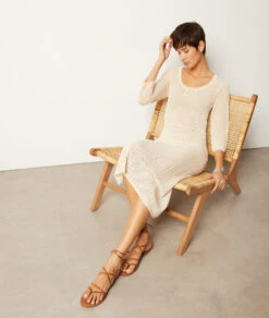 Robe Longue En Maille Ajourée -Boutique De Mode Luxe 654005880 6