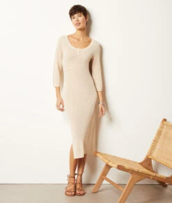 Robe Longue En Maille Ajourée