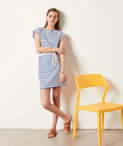 Robe Ceinturée à Rayures