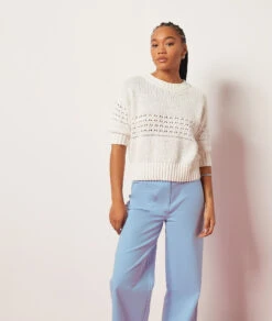 Pantalon Coupe Large 100% Coton -Boutique De Mode Luxe 654015622 c