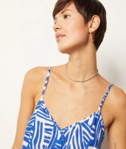 Caraco Imprimé à Fines Bretelles 100% Coton -Boutique De Mode Luxe 654017139 b