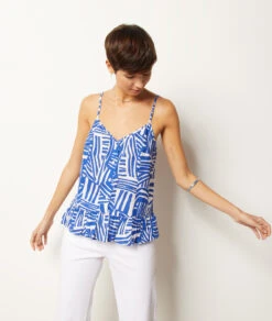 Caraco Imprimé à Fines Bretelles 100% Coton -Boutique De Mode Luxe 654017139 c