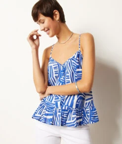 Caraco Imprimé à Fines Bretelles 100% Coton