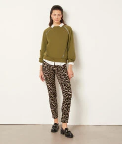 Pantalon Coupe Slim Imprimé Léopard -Boutique De Mode Luxe 654021616 6