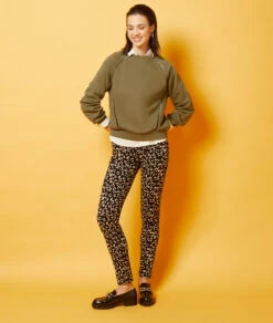 Pantalon Coupe Slim Imprimé Léopard