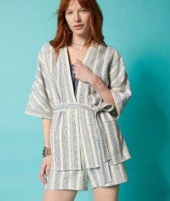 Veste Kimono à Rayures
