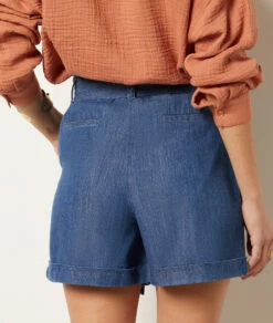 Short Ceinturé 100% Coton -Boutique De Mode Luxe 654026625 b