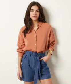 Short Ceinturé 100% Coton -Boutique De Mode Luxe 654026625 c