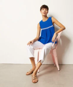 Débardeur à Broderies 100% Coton 9 Débardeur à Broderies 100% Coton -Boutique De Mode Luxe 654027523 6