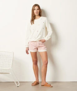 Short En Jean à Rayures 100% Coton 9 Short En Jean à Rayures 100% Coton -Boutique De Mode Luxe 654031762 6